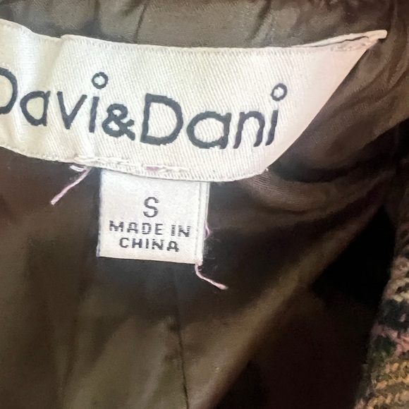 Davi & Dani Sz Small Pink Houndstooth Plaid Double Breasted Button Coat Jacket - Picture 13 of 16